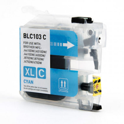 Brother LC103C Compatible Cyan Ink Cartridge High Yield - 1/Pack